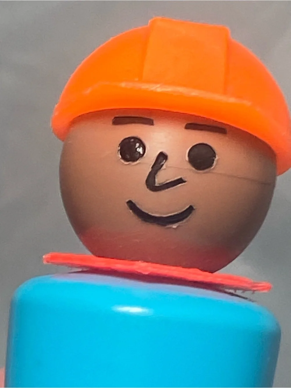 Vintage Fisher-Price Little People Blue & Orange Construction Workers Set of 3
